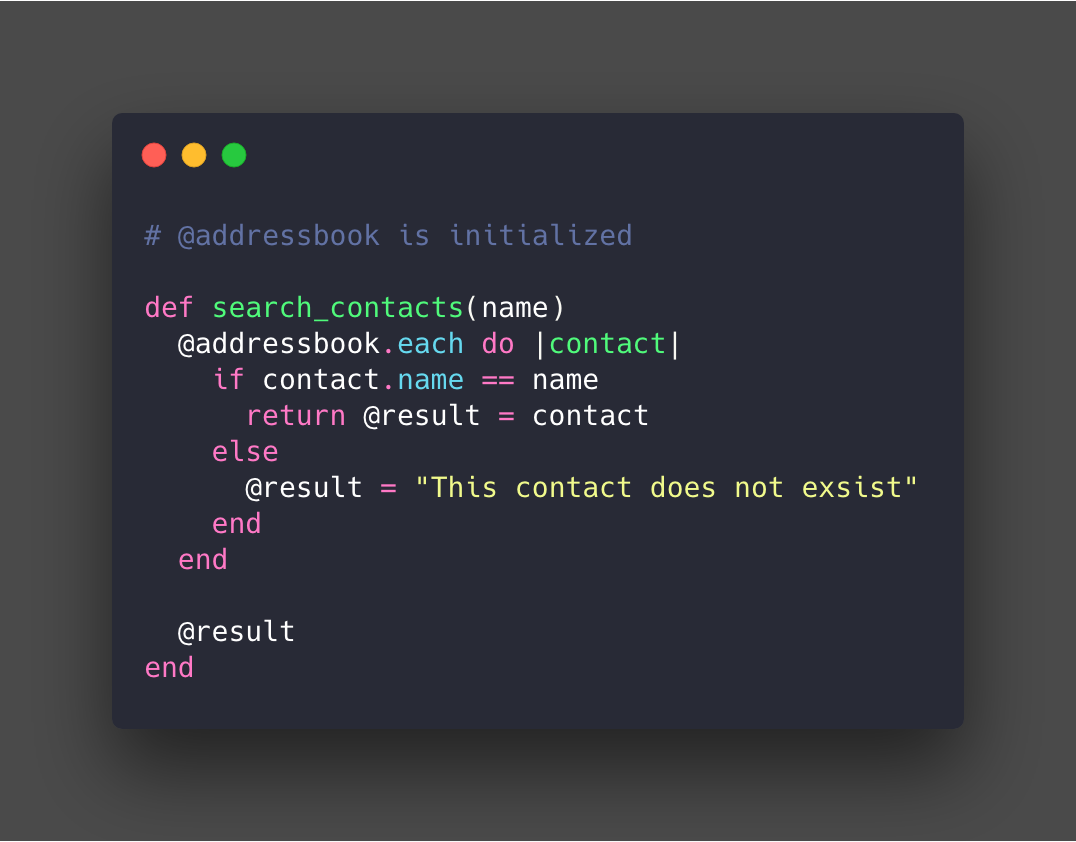Ruby search_contacts method